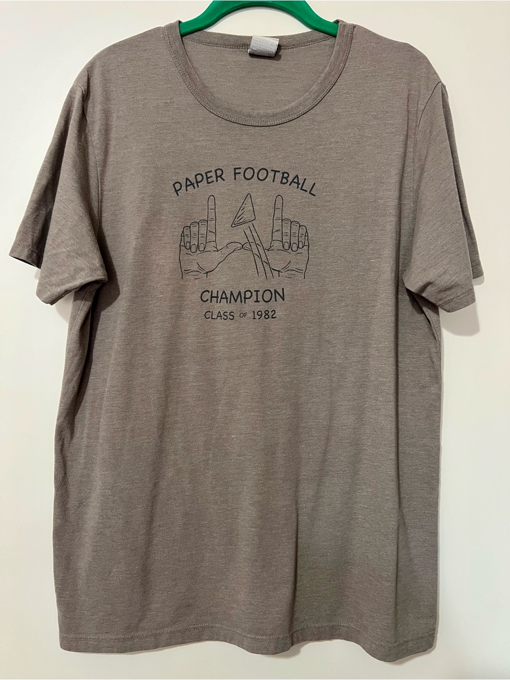 Paper Football Champion 1982 Graphic Tee - Men's Taupe Crew Neck